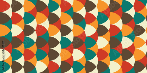Abstract geometric pattern background, abstract pattern background with retro color theme,abstract circle pattern.