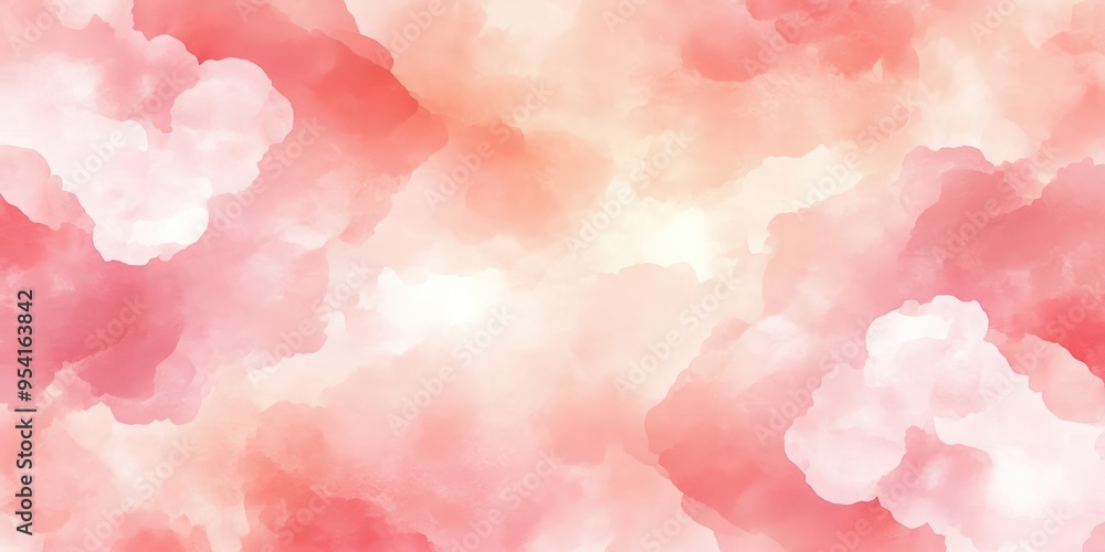 Fototapeta premium A captivating autumn watercolor background blending soft pastel peach and blush tones in an artistic display of gentle chaos and smooth texture, evoking warm seasonal feelings