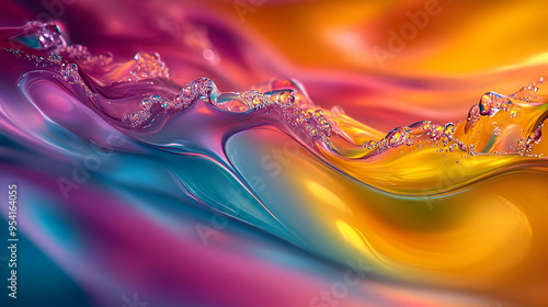 Abstract liquid with colorf...