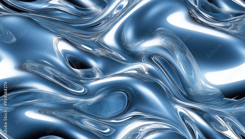 Abstract blue metallic liquid texture with glossy, smooth, and reflective surfaces, ideal for modern and futuristic design projects. Abstract blue metallic liquid texture with glossy, smooth, and reflective surfaces, ideal for modern and futuristic design projects.