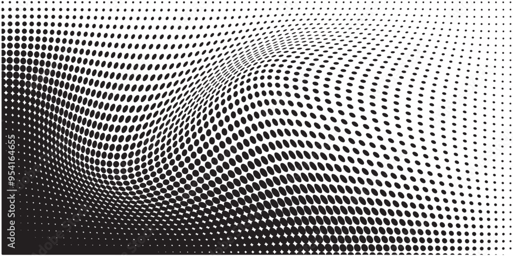 Abstract halftone wave dotted background. Futuristic twisted grunge pattern, dot, circles. Vector modern optical pop art texture for posters, business cards, cover,ilustration Abstract halftone wave dotted background. Futuristic twisted grunge pattern, dot, circles. Vector modern optical pop art texture for posters, business cards, cover,ilustration