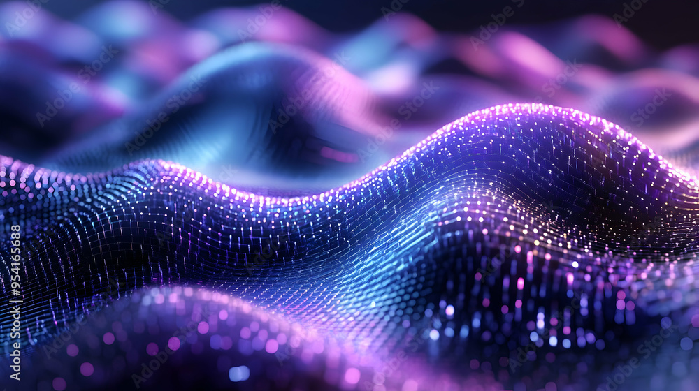Abstract purple and blue glowing grid with depth of field. Abstract purple and blue glowing grid with depth of field.