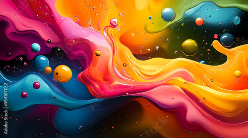 Abstract swirls of vibrant ...