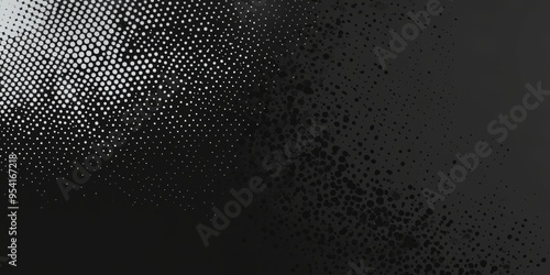 Black Noise Stipple Dots Halftone Gradient Isolated. Dynamic Textured Grunge Background