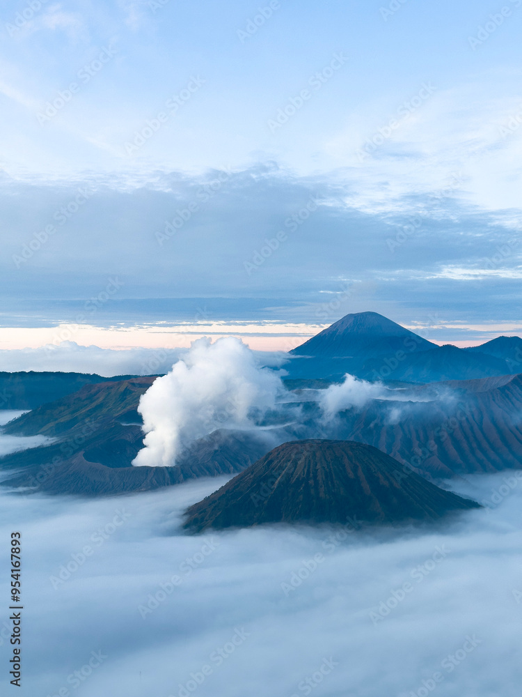 Sunrise on Mount Penanjakan looking towards Mt Bromo, Java, Indonesia Sunrise on Mount Penanjakan looking towards Mt Bromo, Java, Indonesia