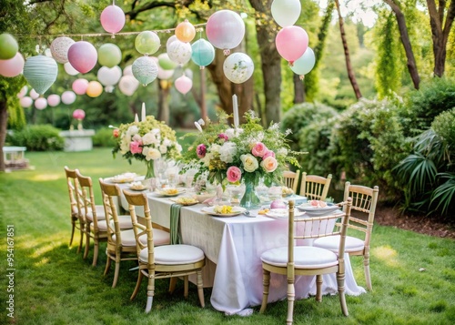 Soft Pastel Hues Whimsical Garden Party photo