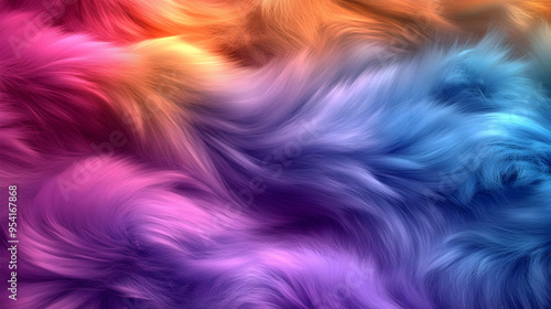 Abstract wavy colorful fur ...