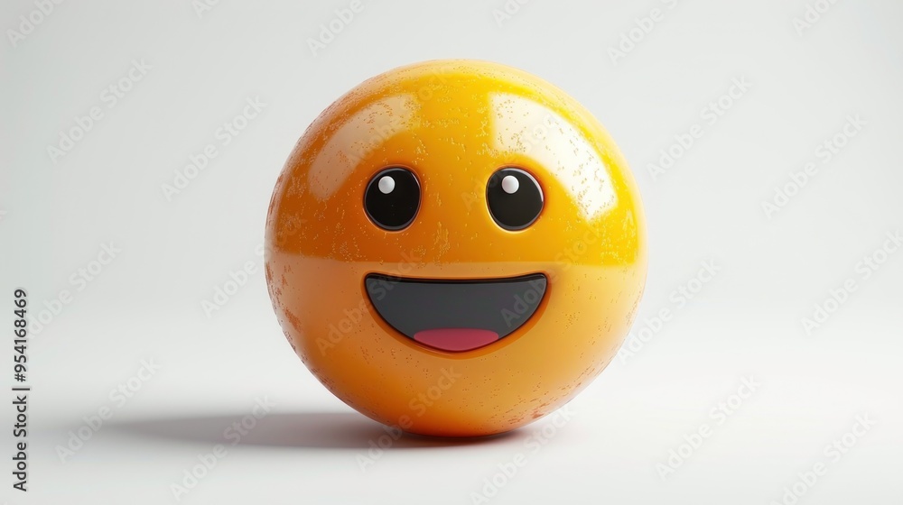 Fototapeta premium Smiling Emoji on White Background