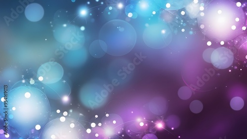 Glowing Abstract Bokeh Background with Soft Circular Lights in Radiant Hues of Blue and Purple