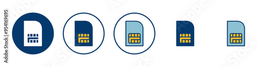 Sim card icon vector isolated on white background. Mobile slot icon. Mobile cellular phone sim card chip.