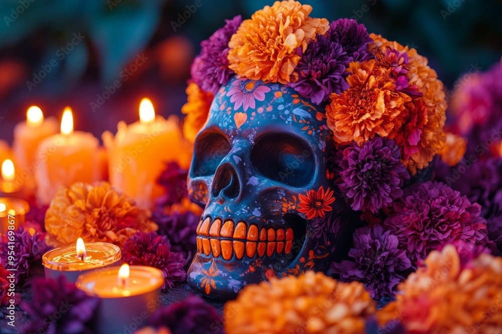 Vibrant Celebration Banner Mexico's Day of the Dead Festivities suitable for business background, posters, wallpapers, banners, greeting cards, and advertising for business entities or brands. Vibrant Celebration Banner Mexico's Day of the Dead Festivities suitable for business background, posters, wallpapers, banners, greeting cards, and advertising for business entities or brands.