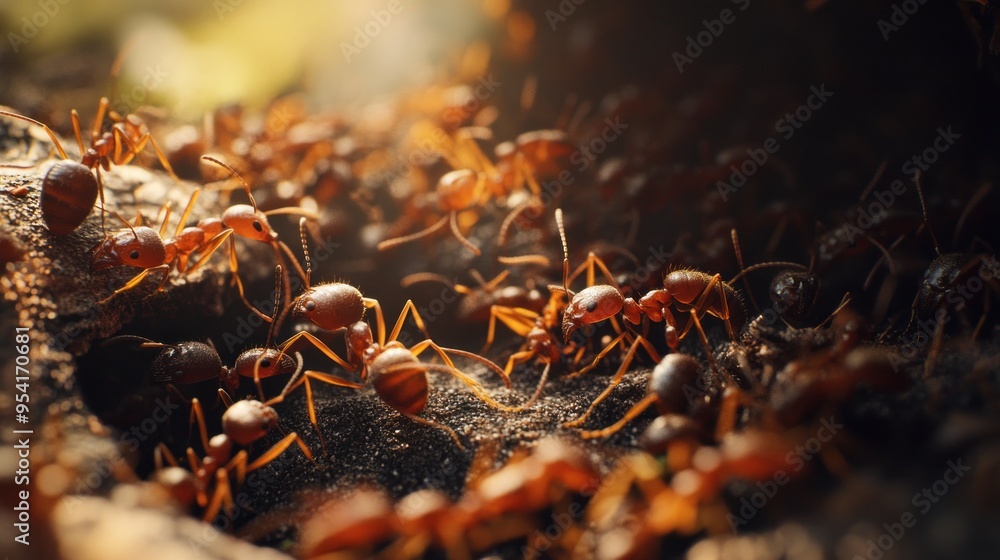 A Close-Up View of a Colony of Ants A Close-Up View of a Colony of Ants