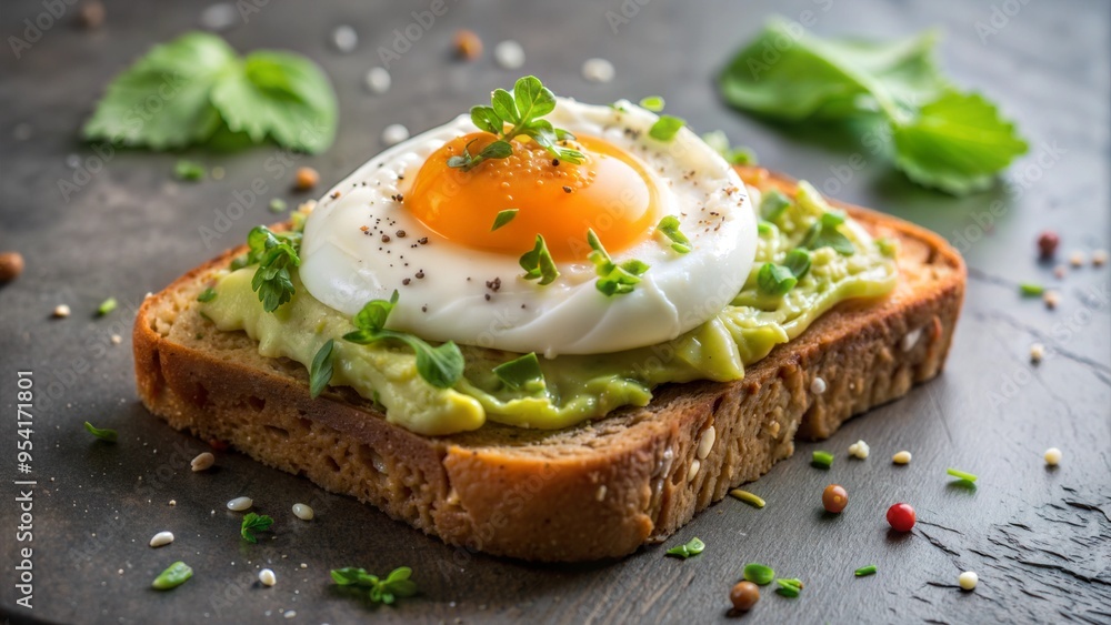 Whole grain toast topped with mashed avocado and a poached egg, brain-boosting breakfast, nutrient-packed and delicious. Whole grain toast topped with mashed avocado and a poached egg, brain-boosting breakfast, nutrient-packed and delicious.