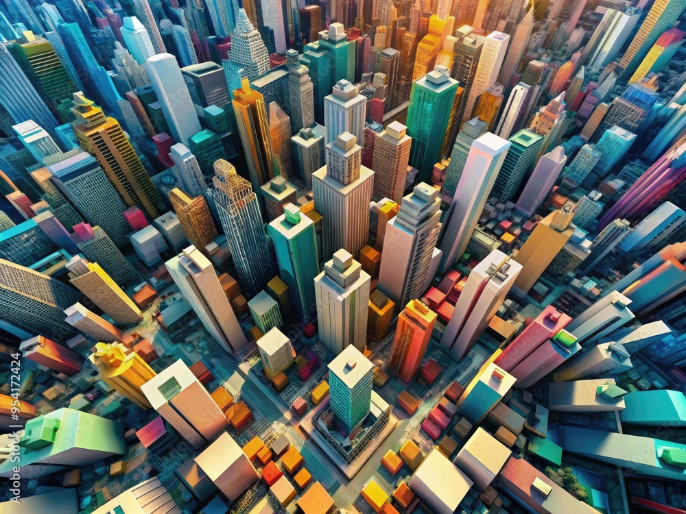 Dynamic geometric city perspective