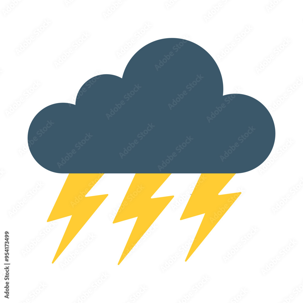 Thundercloud icon. Vector illustration in flat style isolated on white background Thundercloud icon. Vector illustration in flat style isolated on white background