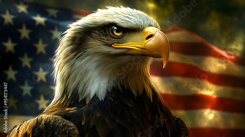 Bald Eagle Portrait with Am...