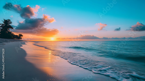 Beautiful sunset over a cal...