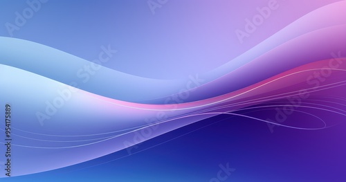 A smooth gradient background with flowing waves in shades of purple and blue.