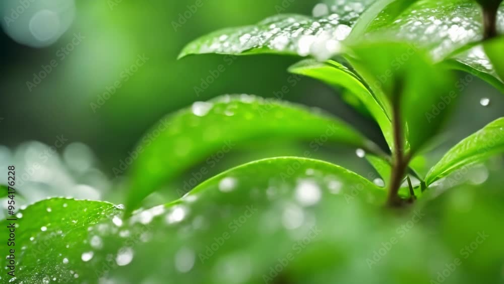 Fresh Dew on Green Leaves Fresh Dew on Green Leaves
