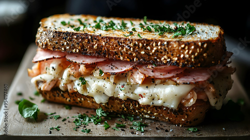 Close up of a grilled ham a...
