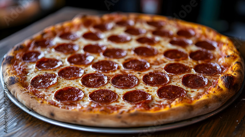 Close up of a pepperoni piz...