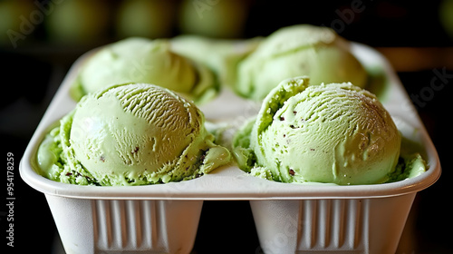 Close up of four scoops of ...