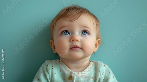 Close-up of a baby girl wit...