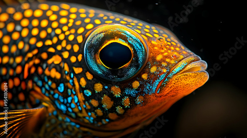 Closeup of a colorful fish ...