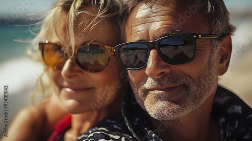 Close-up of a couple wearin...