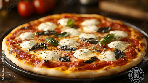 Close-up of a delicious piz...