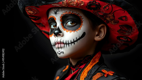 Close-up of a girl with sug...