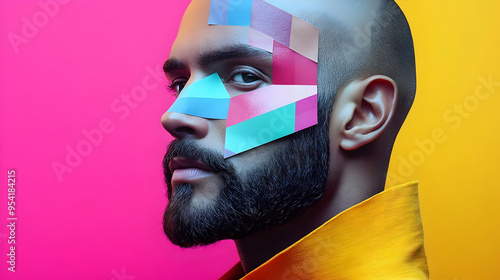 Close-up of a man with colo...