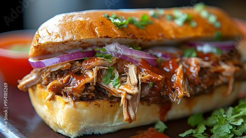 Close-up of a pulled pork s...