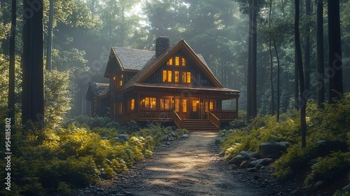 Charming forest cabin design perfect for warm cozy retreat photos