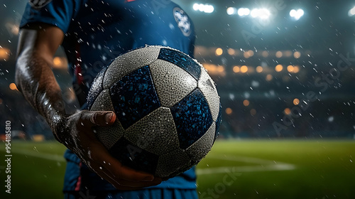 Close-up of a soccer player...