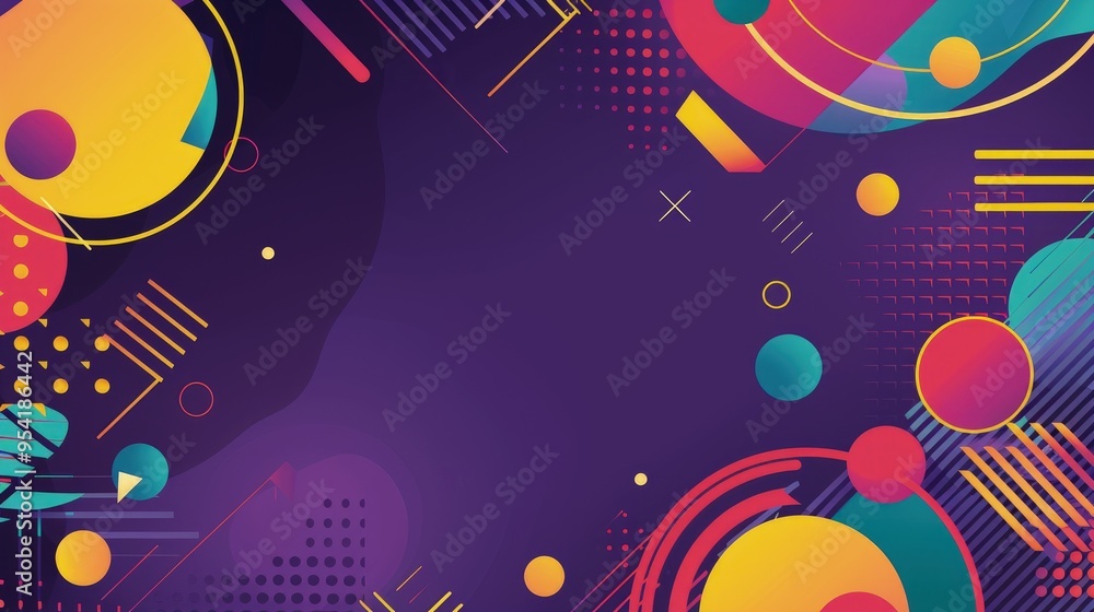 A vibrant abstract background with geometric shapes and colorful patterns. A vibrant abstract background with geometric shapes and colorful patterns.