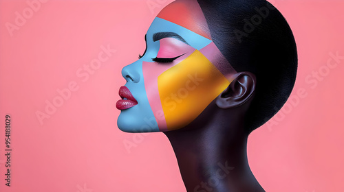 Close-up of a woman's face ...