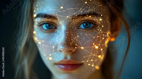 Close-up of a woman's face ...