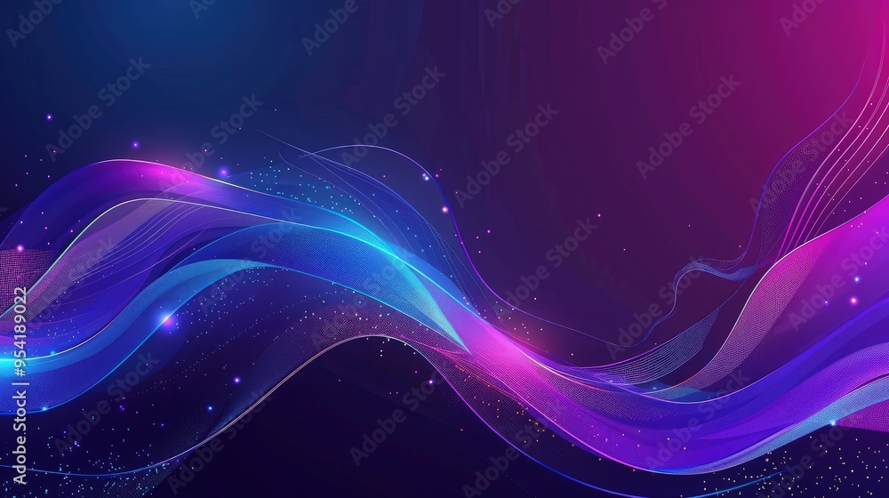 Obraz premium Abstract waves in vibrant colors creating a dynamic and modern background.