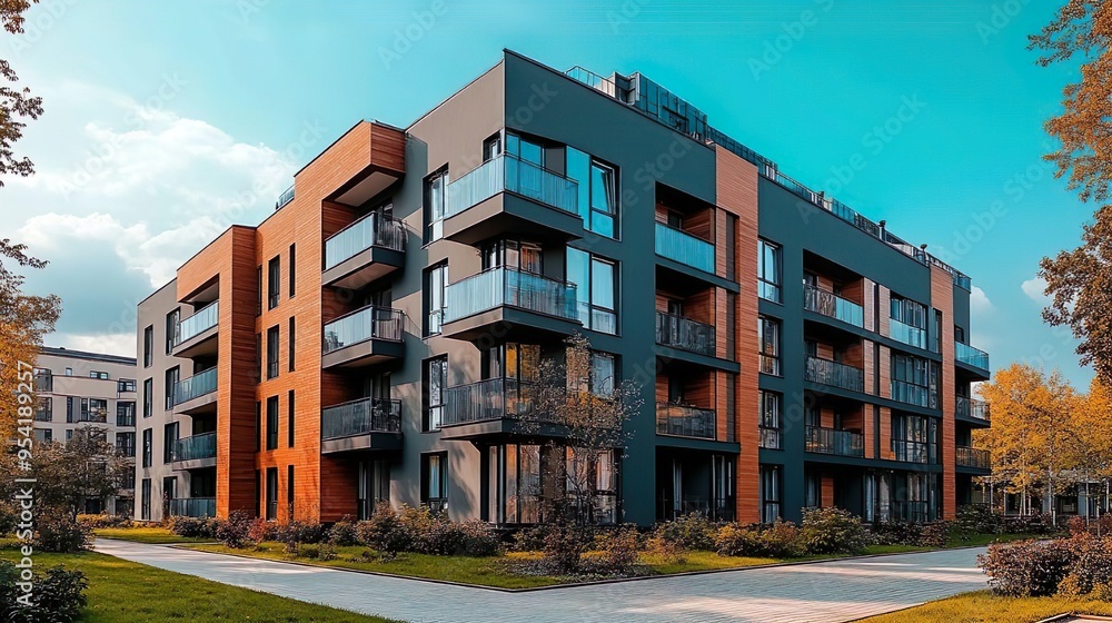 Elegant high-rise condo tower with stylish architecture ideal for luxury real estate visuals Elegant high-rise condo tower with stylish architecture ideal for luxury real estate visuals