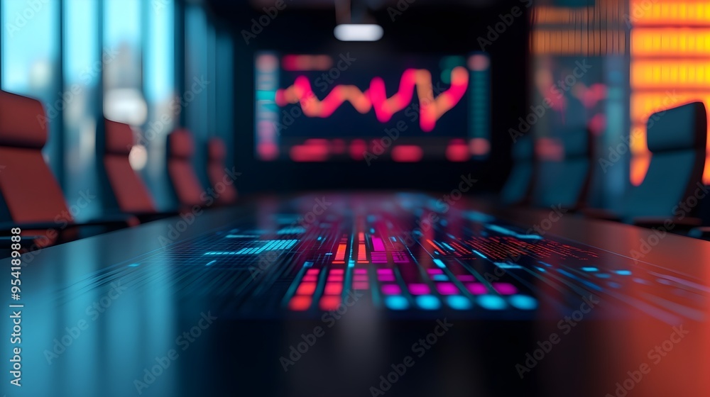 Futuristic Conference Table with Digital Display Futuristic Conference Table with Digital Display