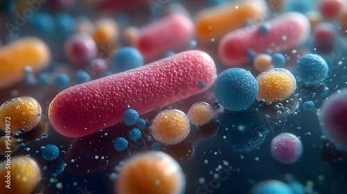 Close-up of colorful micro-...