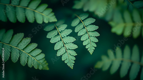 Close-up of fern leaves aga...
