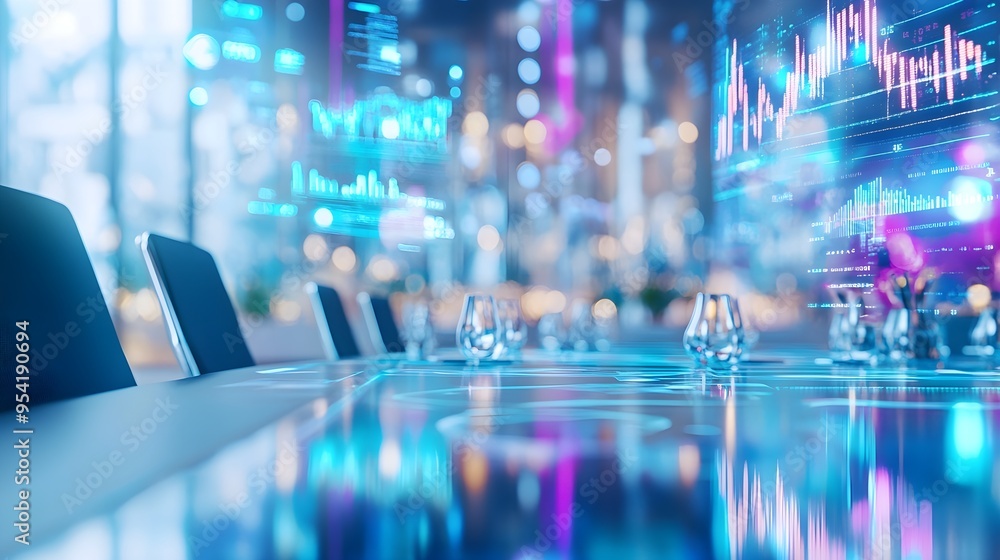Futuristic Data Visualization - Abstract Stock Market Concept Futuristic Data Visualization - Abstract Stock Market Concept