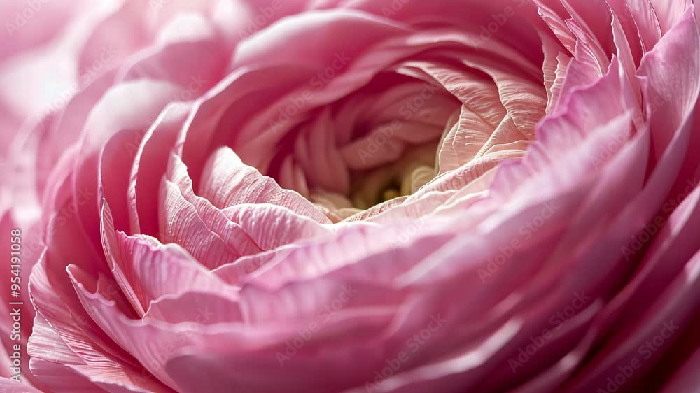 Close-up of pink ranunculus flower petals, delicate and soft texture. Nature and beauty concept Close-up of pink ranunculus flower petals, delicate and soft texture. Nature and beauty concept
