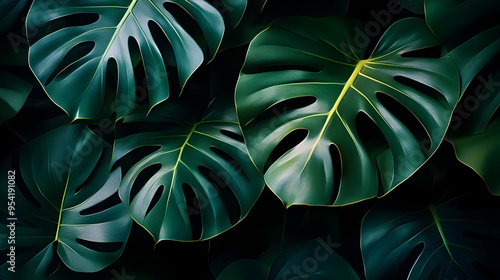 Closeup of large, dark gree...