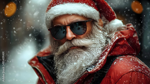 Close-up of Santa Claus in ...