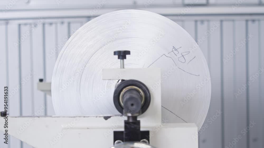 An aluminum metal disc is rotating at a sheet metal factory. sheet metal production. Close up. Slow motion An aluminum metal disc is rotating at a sheet metal factory. sheet metal production. Close up. Slow motion