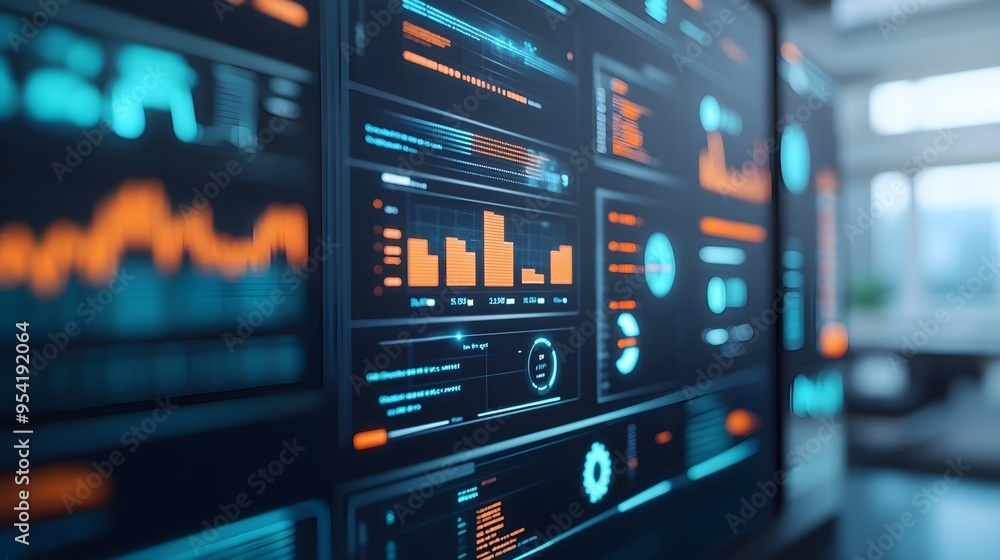 Futuristic Interface with Data Charts and Graphs Futuristic Interface with Data Charts and Graphs