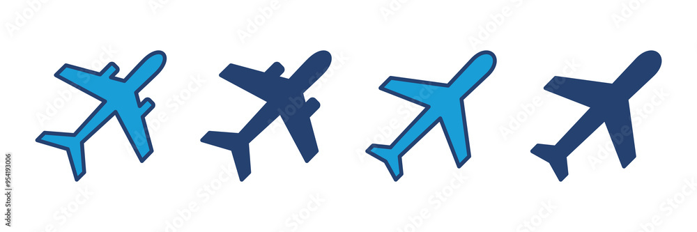 Fototapeta premium Plane icon vector. Airplane icon vector. Flight transport symbol. Travel illustration. Holiday symbol